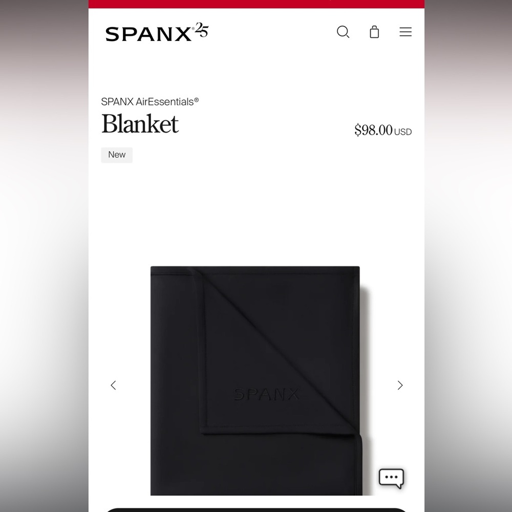 SPANX Air Essentials Travel Blanket in Black| 50” x 60”